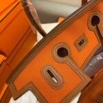 Hermes Birkin 35 Canvas & Swift Leather Cargo Orange